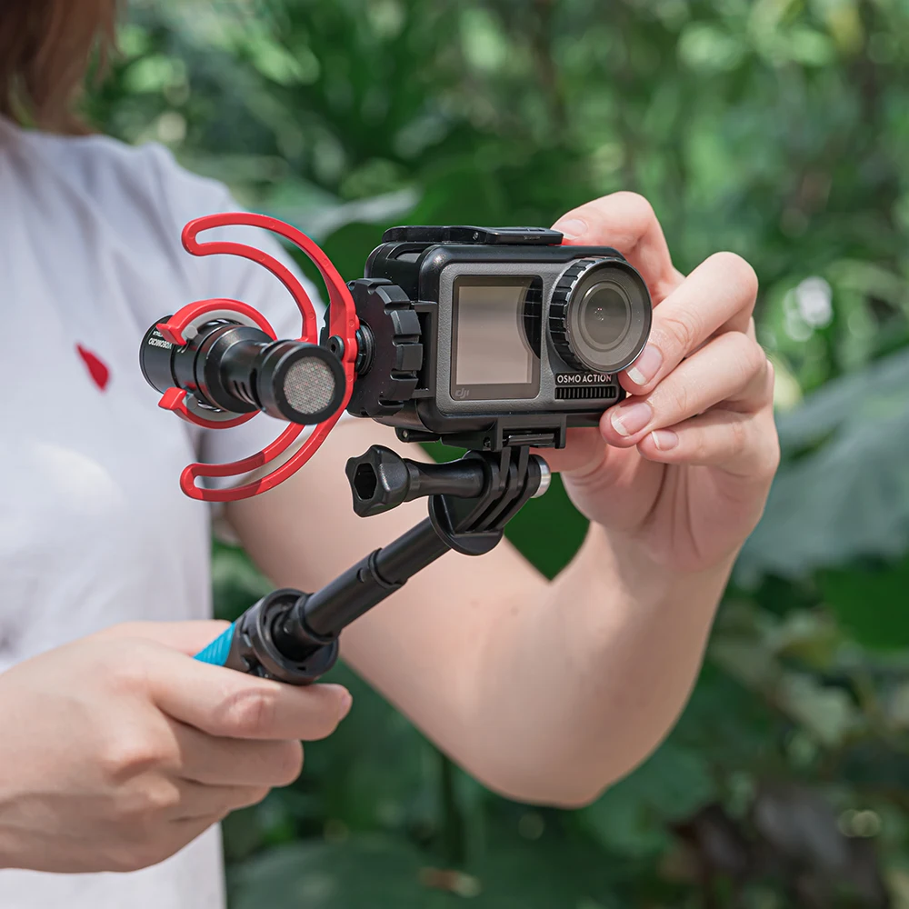 Вертикальный защитный чехол-рамка для DJI Osmo Action с холодным башмаком светящийся микрофон корпус фары крепление Спортивная камера аксессуар