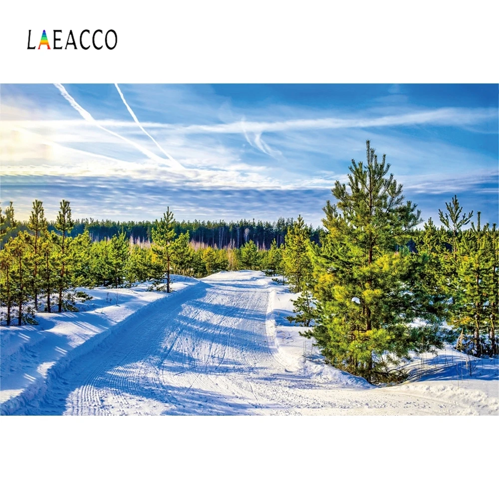 Laeacco голубое небо лыжные фотографии фоны персонализированные зимние живописные