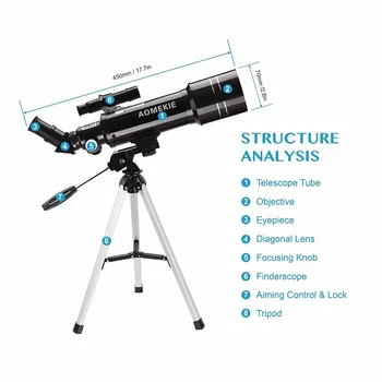 

40070 Refractor Astronomical Telescope With Tripod & Phone Adapter For Beginners