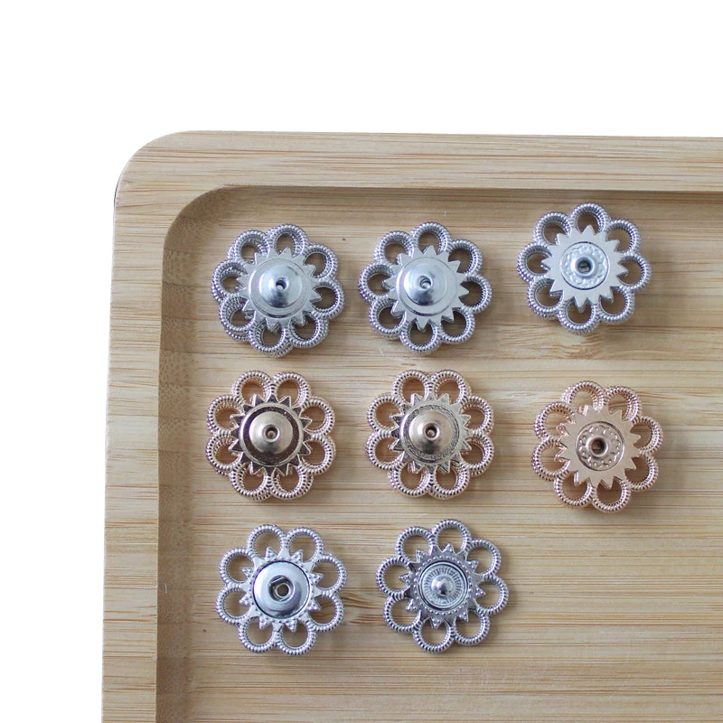 

AIJJU Buttons 10pcs 21mm/25mm plum blossom Metal Sewing Craft Clothing Buckle Buttons Coat Invisible Buckles Snap Fastener