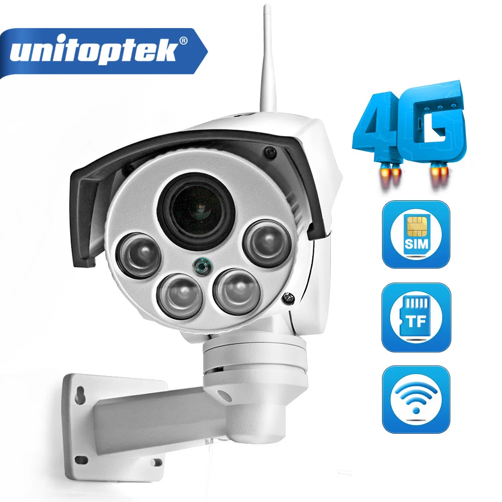  1080P 2MP 3G 4G SIM Card PTZ Camera Outdoor PTZ HD Bullet Camera Wireless IR 50M 5X / 10X Zoom Auto