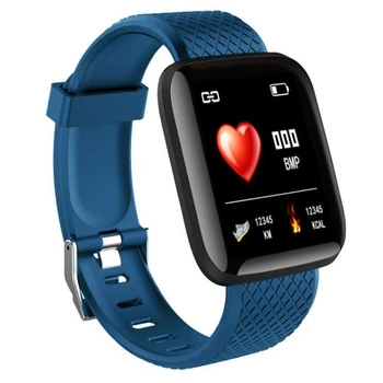 

116Plus Smart Bracelet Blood Pressure Measurement Waterproof Fitness Watch Heart Rate Monitor Pedometer Smart Band
