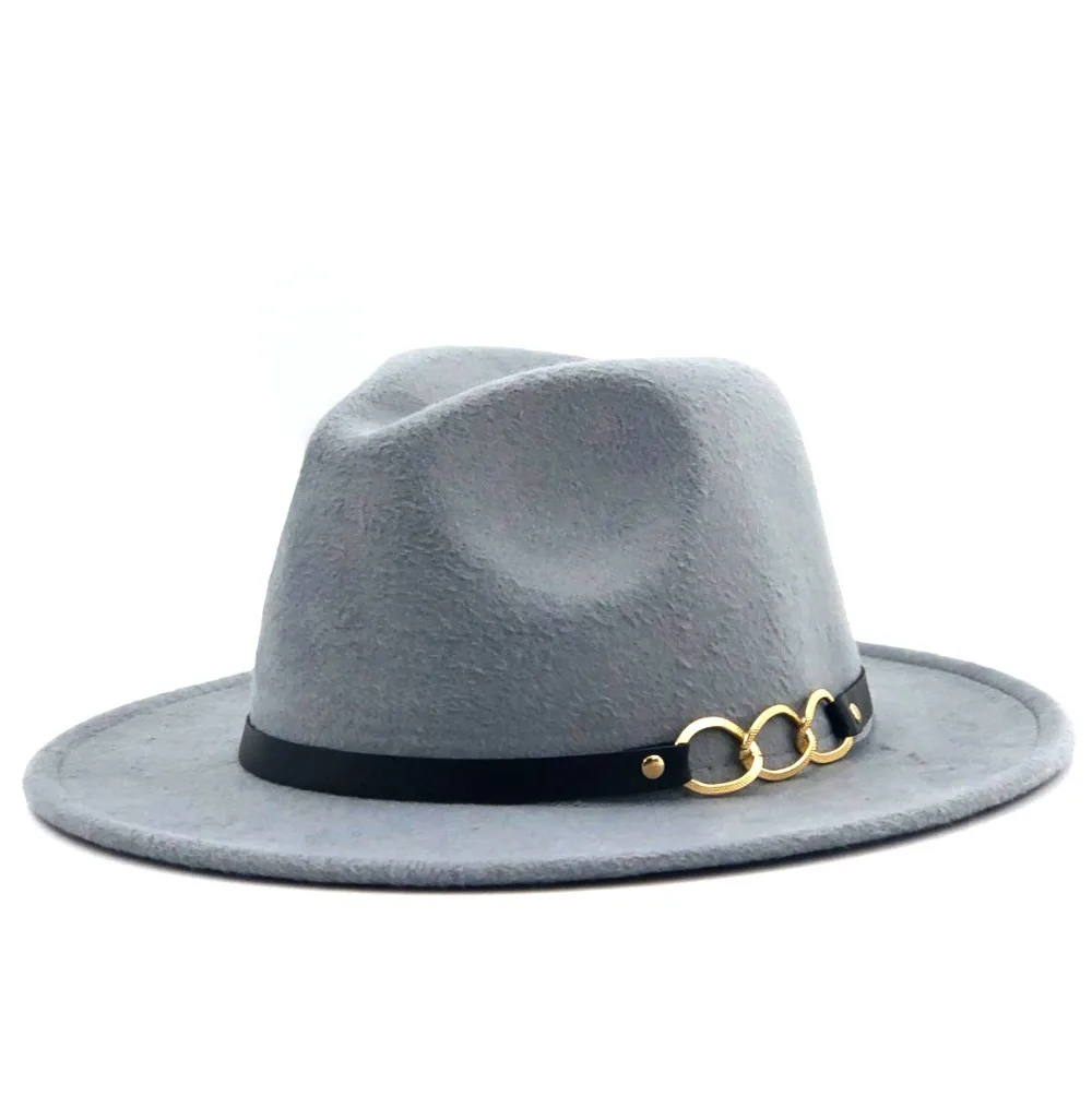 Модная шерстяная Женская Шляпа Fedora для зимы и осени, элегантный гибкий колпак для джазования с полями, размер 56-58 см