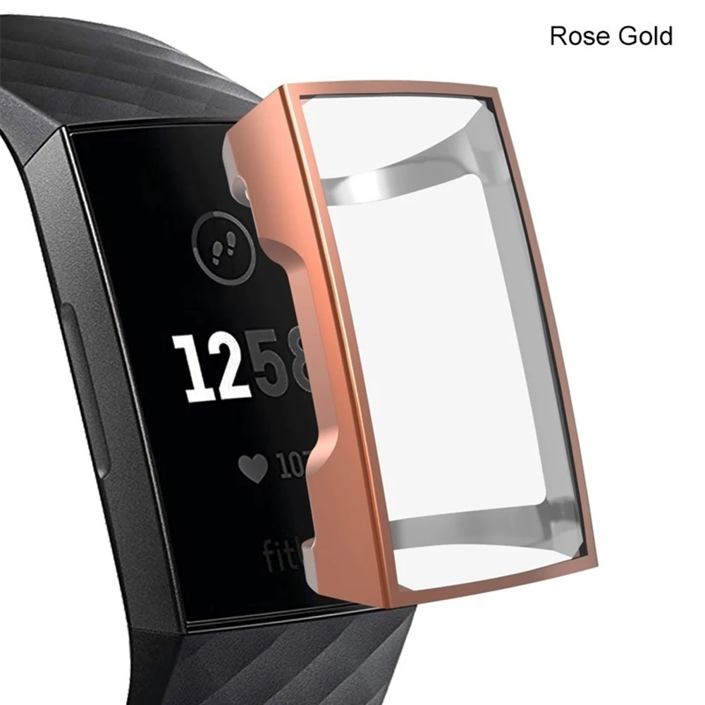 Чехол для часов Fitbit 3 Charge 3, Ультратонкий силиконовый чехол с полной защитой, Мягкий ТПУ защитный чехол для экрана