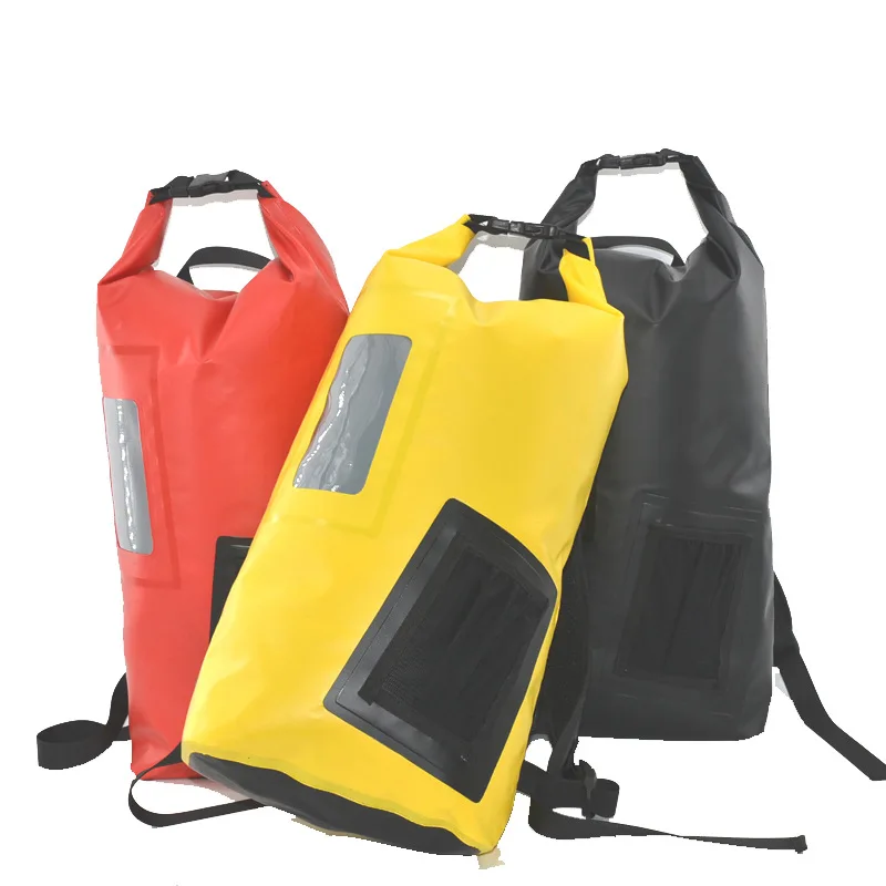 

PVC Coated Mesh Fabric Water-proof Bucket Backpack New Style Square Bottom Outdoor Sports Waterproof Bag Stereo Waterproof Bag