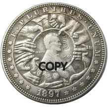 HB(55) США Хобо 1897 Морган доллар в 1909 Линкольн цент, копия монеты