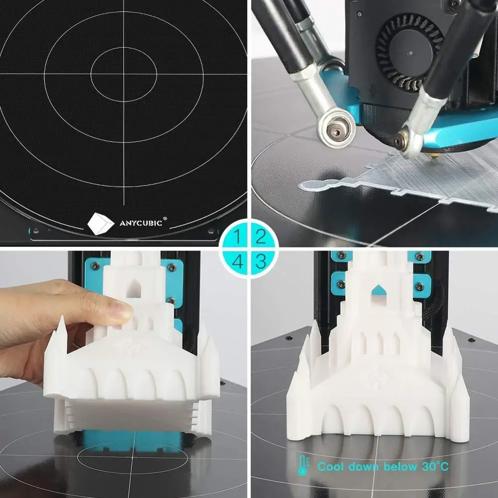 ANYCUBIC Predator 3d printer Kossel линейный плюс принтер с ultraase экструдер большой объем сборки