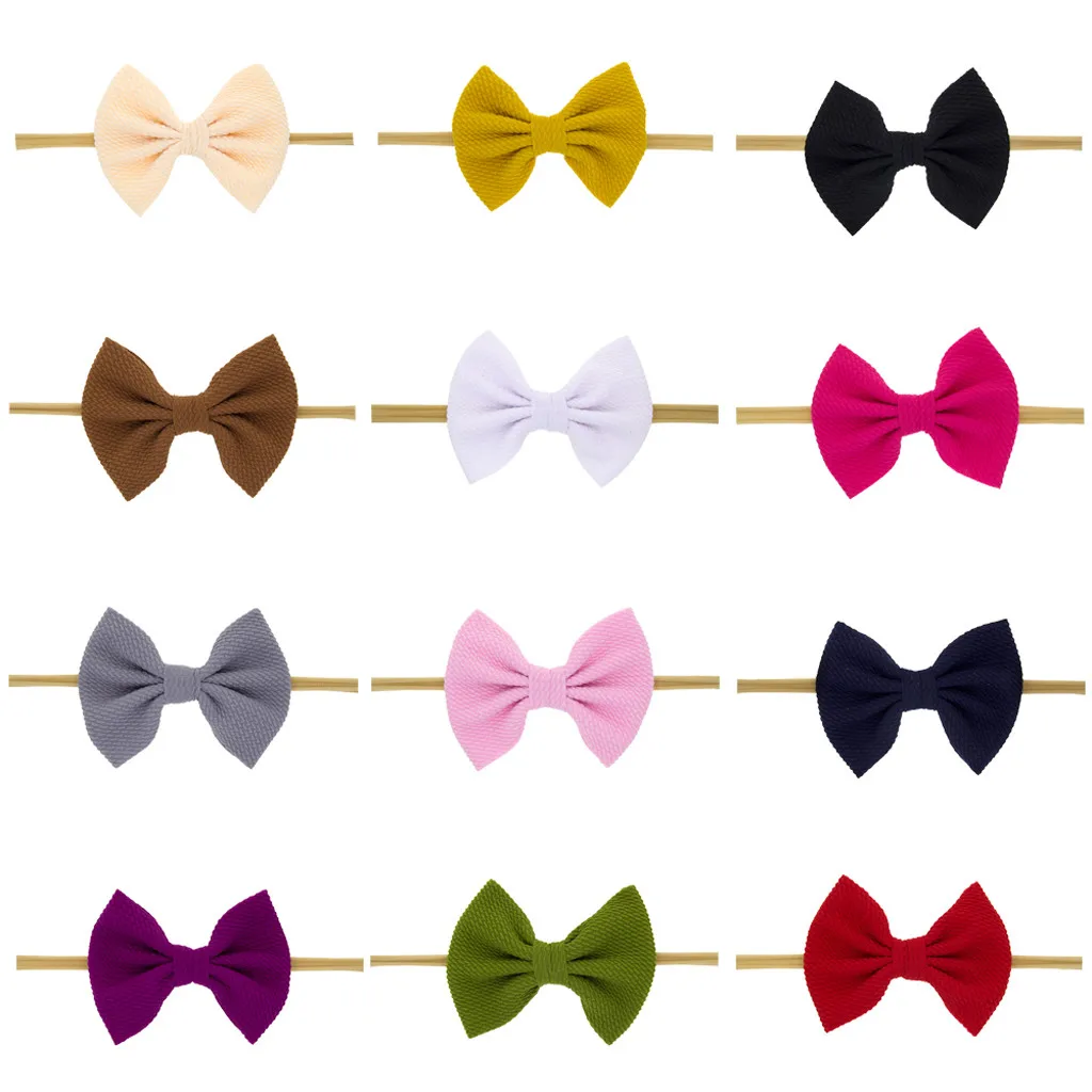 baby solid color Bowknot Headband Kids Girls Hair Accessories New Fashion Children
