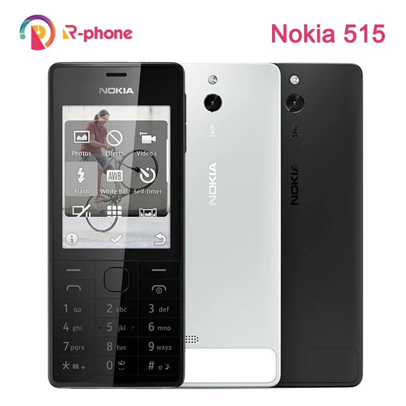 Оригинальный мобильный телефон NOKIA 515 5MP 2 4 дюйма с одной двойной sim картой