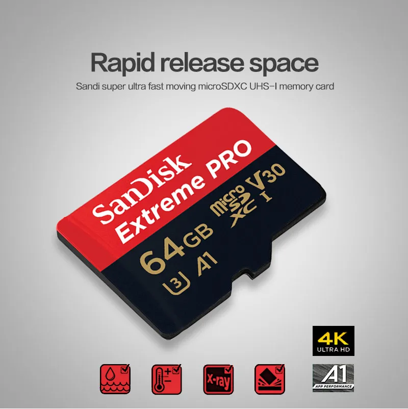 SanDisk Extreme Pro Micro SD карта, 32 ГБ, 64 ГБ, 128 ГБ 256 U3 class 10 до 100 МБ/с. флеш-карты памяти tf cartao de memoria