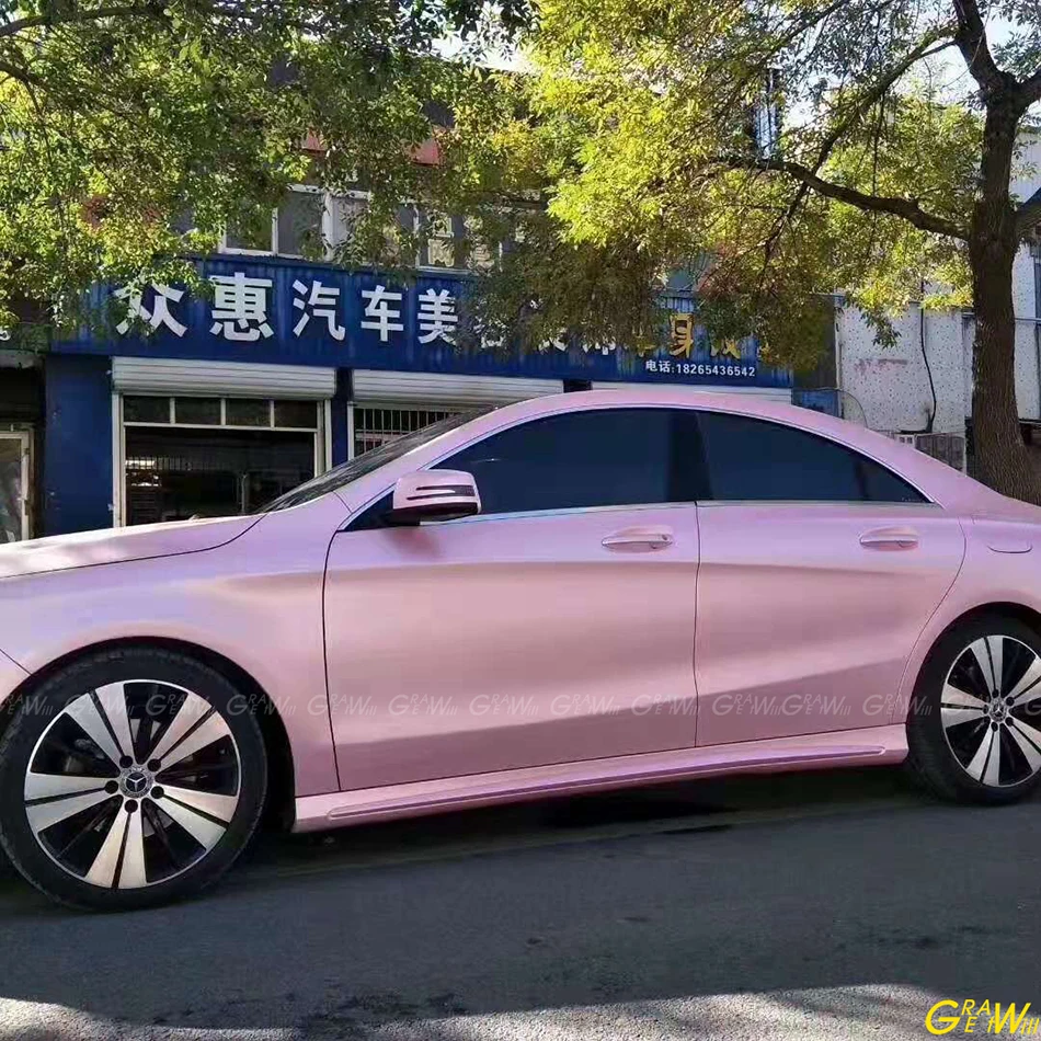 sakura pink Высококачественная атласная розовая виниловая пленка Sakura цвета металлик с жемчугом, металлическая Сакура, розовая наклейка покрытие на автомобиль, без воздуха, 1,52x20 м/рулон - Название цвета: sakura pink