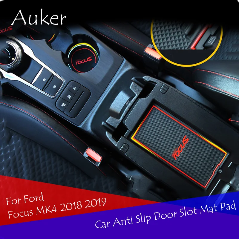 Car Cup Antiscivolo Door Slot Mat Pad Styling Decorazione D'Interni 15 Pz/Set Per Ford Focus Focus4 Mk4 2018 2019