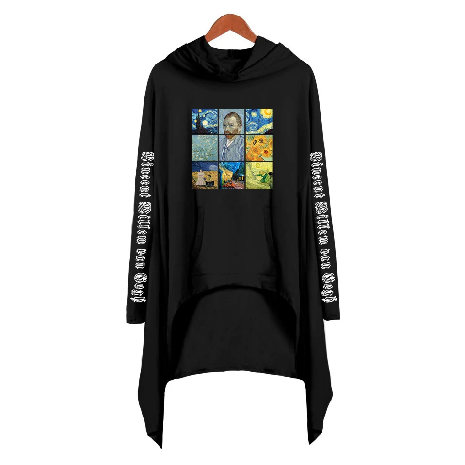 

Aesthetic Hoodies jumpsuit Oversize Hoodies Sweatshirt Women Loose Hoody Mantle Van Gogh Mona Lisa Hooded Pullover Korea Style