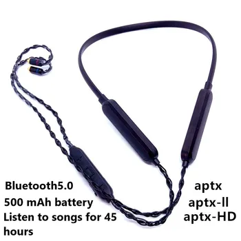 

Aptx-HD Bluetooth 5.0 HiFi Cable High Quality 500mAh Audio Cable Mmcx Se535 IE80 Ls50is Headphone Cable for Sennheiser ATH Shure