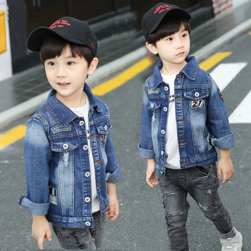 blue New Denim Jacket For Boys Fashion Coats Children Clothing Autumn Baby Girls Clothes Outerwear Cartoon Spring Jean Jackets - Color: blue