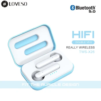 

LOVESO X26 TWS Bluetooth Earphone Sport Hifi Stereo Wireless Headphones Touch Earbuds With Charging Box Headset For Xiaomi Phone