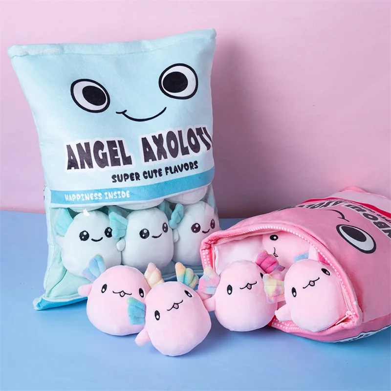 Фото Новая креативная милая сумка из мультфильма плюшевая Axolotl игрушка для ребенка