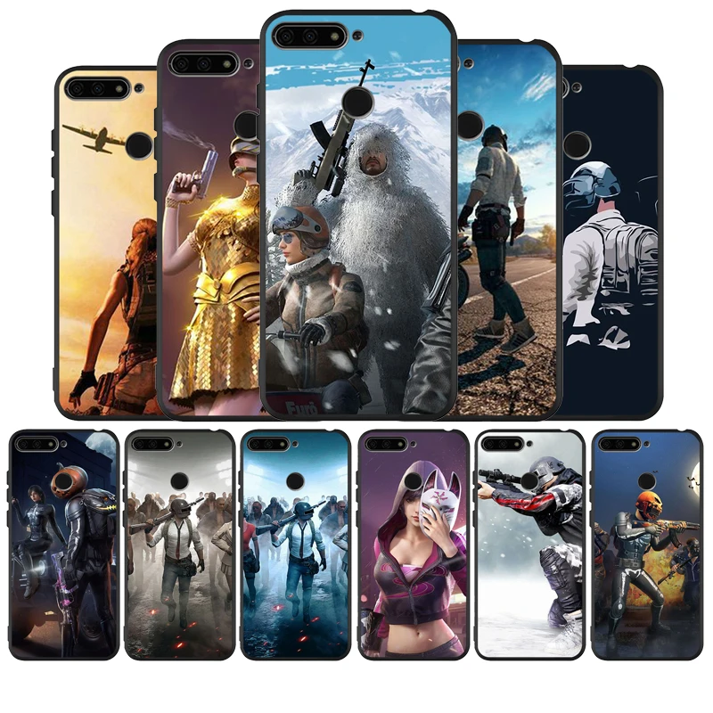 Battlegrounds PUBG black Silicone Phone Case For Huawei honor 30 8 8X 9 10 Lite 20 Mate Pro cover | Мобильные телефоны и
