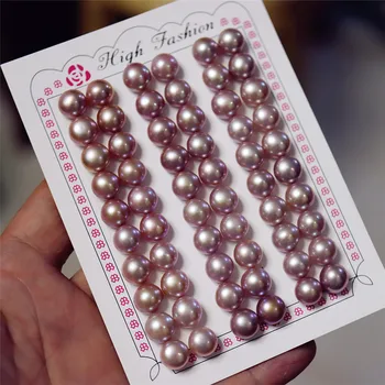 

2MM 3MM 4MM 5MM 6MM 7MM 8MM 9MM 10MM 11MM 12MM Natural Pearl Color Natural Freshwater Pearls With Half Hole Flat Jewelry Finding