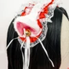 Diadema de lazo de encaje Lolita para Cosplay para mujer, diademas con orejas de gato, borlas, aros para la cabeza ► Foto 3/6