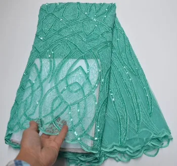 

New Design African Lace Fabric Sequence Lace Fabric 2019 French Tulle Lace Fabric High Quality Laces For Evening Party GV8-7