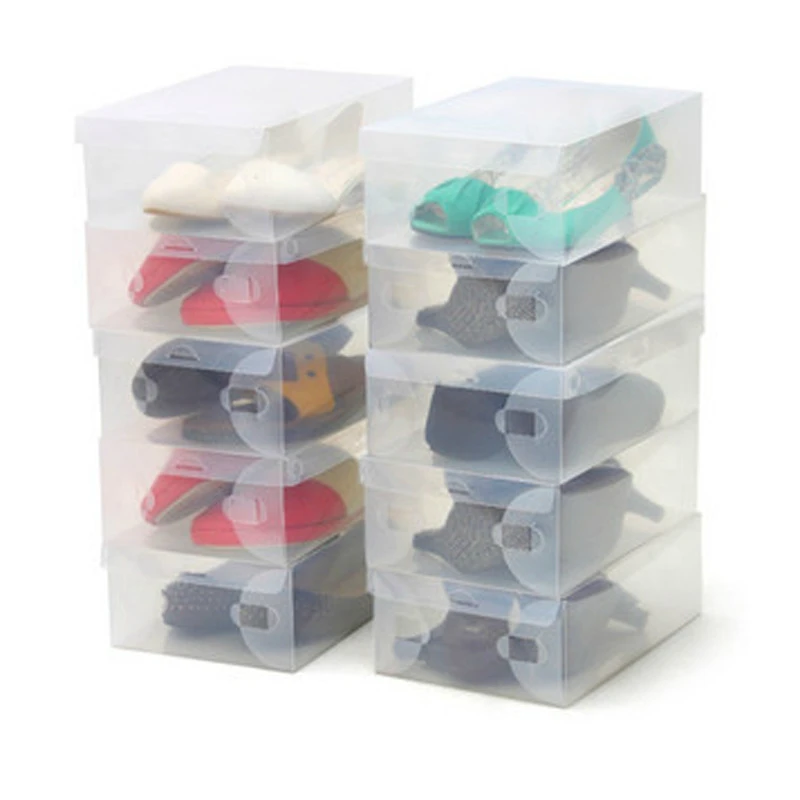 

DIY Stackable Storage Drawer Shoe Box PP Thick Transparent Frosted Color Plastic Wardrobe Finishing