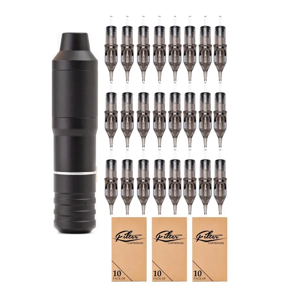 

EZ Tattoo Kit Filter V1 Special Edition Cartridge Tattoo Pen Machine with 30 Pieces Filter Cartridge Needles