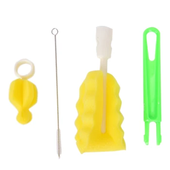 

3Pcs Baby High Grade Clean Sponge Special Bottle Brush With Handle Cleaning Utensils Brush Glass Special
