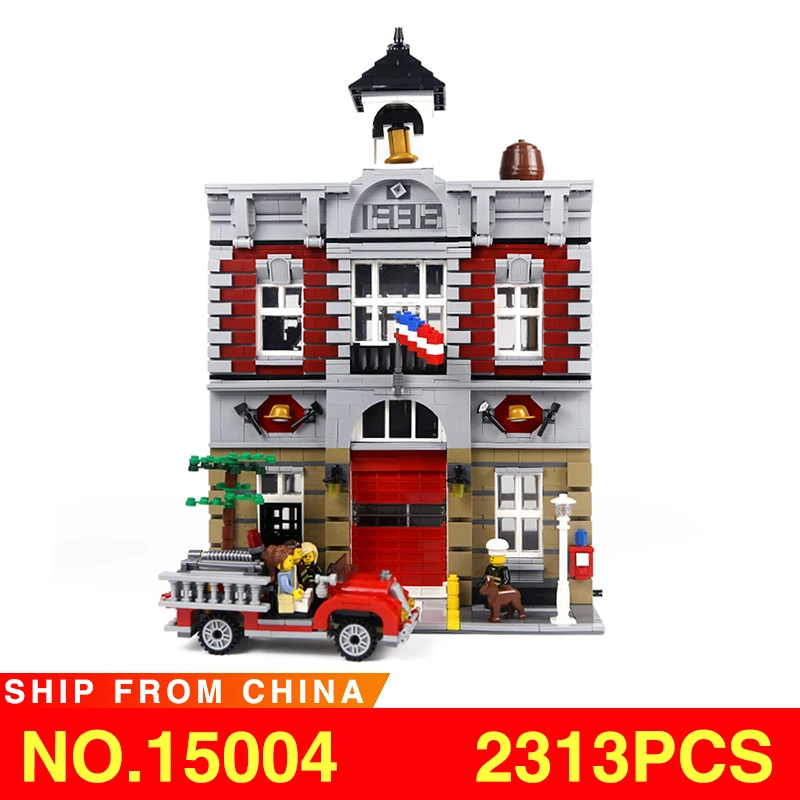 

City Street series 15004 Compatible with Legoing 10197 Fire Brigade Set Model Kit Building Blocks Bricks TOYS for Children Gifts