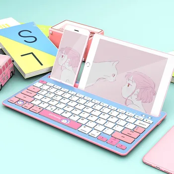 

Wireless Rechargeable Keyboard QK300 78 Keys Bluetooth 3.0 Household Computer Accessories for Desktop Laptop PC