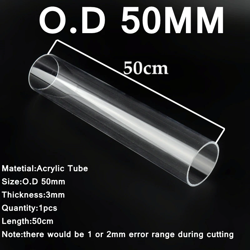 Tubo de plexiglás transparente para acuario, accesorio de plástico rígido  de 16-50mm de longitud, 25/