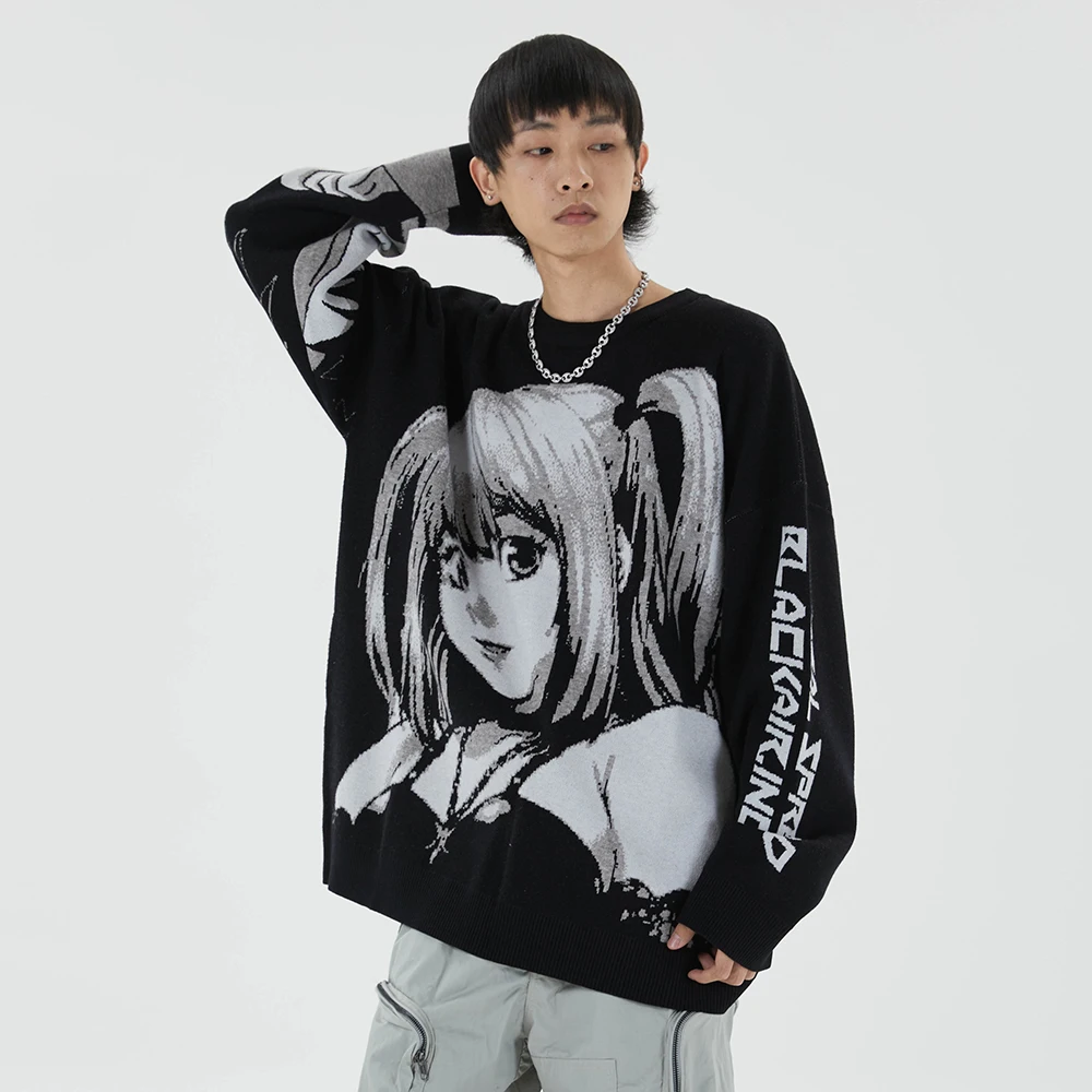 2022 Knit Kawaii Anime Sweater Winter Goth Cothes Oversized Gothic Clothes for Women Harajuku Japanese Cartoon Streetwear