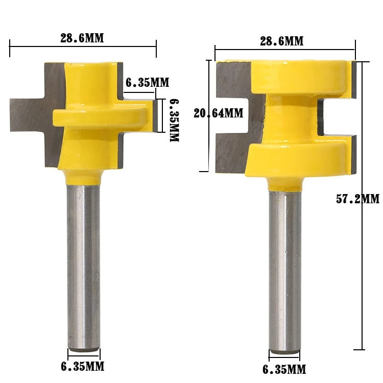 free shipping 2pc Mini Tongue & Groove Router Bit Set - 1/4" Shank Line knife Woodworking cutter Tenon Cutter for Woodworking To