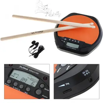 

Digital Electric Drum Pad Training Practice Metronome with Two Maple Wood Drum Sticks 5A Drumsticks Drum Pad