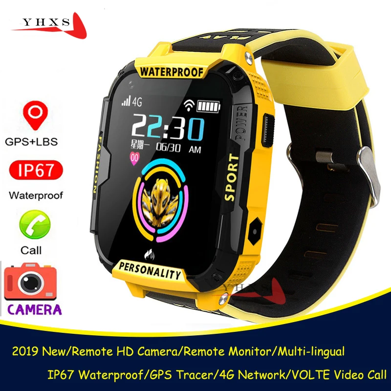  IP67 Waterproof Smart 4G Remote Camera GPS WI-FI Kids Children Students Wristwatch SOS Video Call M - 4000106147397