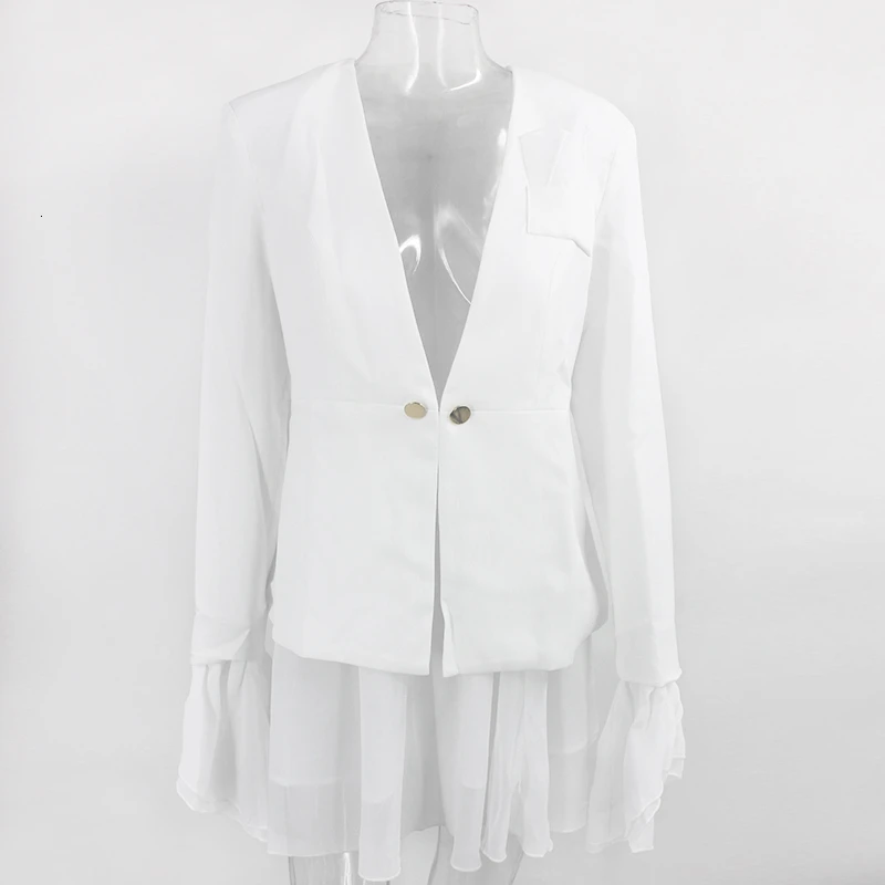 Dressmecb осенний маленький костюм комплект из 2 предметов Женский с глубоким v