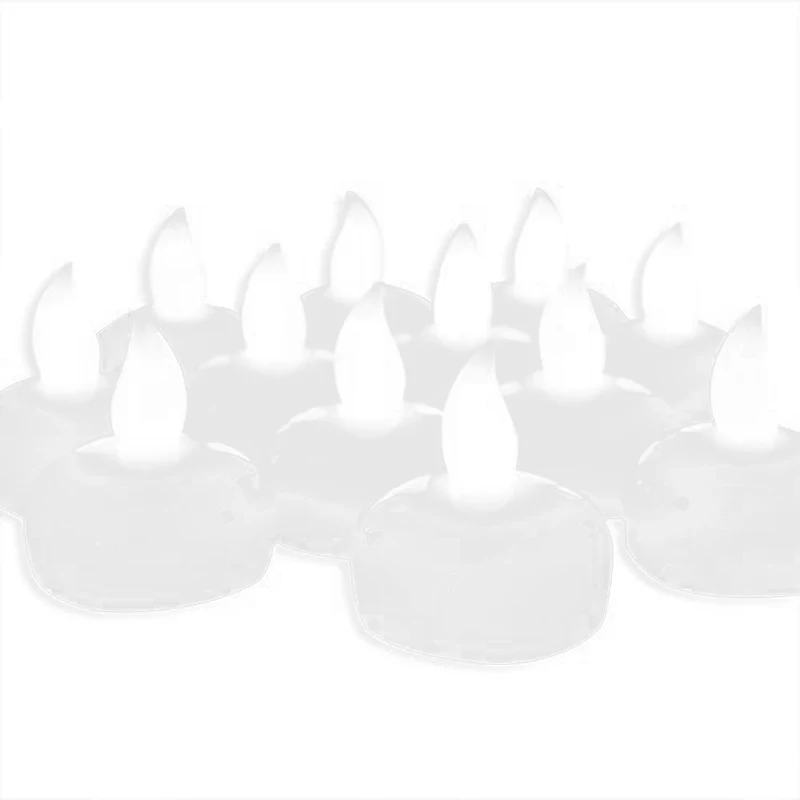 

24 Led Floating Tea Weatherproof Wedding Party Floral Decoration Flameless Candle White Color
