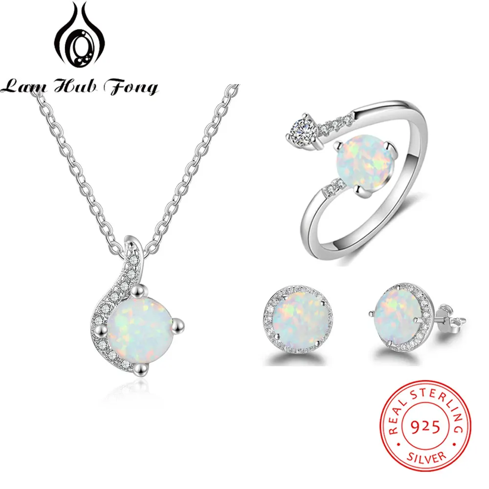 Sterling silver opal jewelry sets Clearance