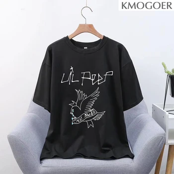 

Men T Shirt New Women TEE Funny Fashion Lil Peep Music Man Summer Graphic TEES SHIRT Singer Summer Print T-shirt Polyester