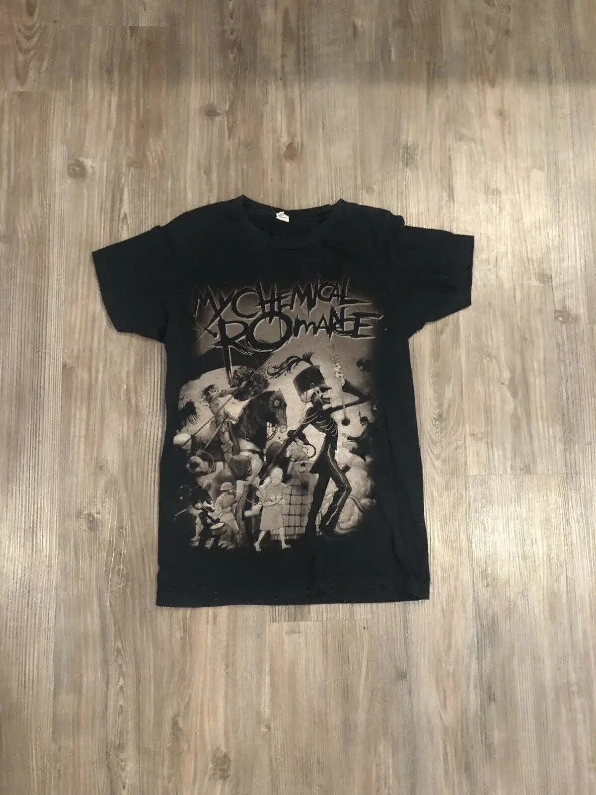 Редкая VTG My Chemical Романтическая футболка с рисунком скелета мужские черные