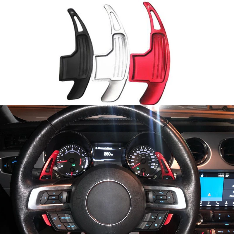

2pcs/lot Accessories For Ford Mustang 2015 2016 2017 High Quality Car Steering Wheel Shift Paddle Extension Shifters