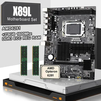 

AMD X89 G34 Socket Motherboard set with 2 * 8gb = 16GB DDR3 1600mhz Memory and AMD Opteron 6281 with 16 core CPU processor