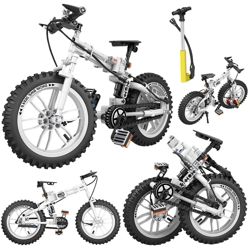 

Creator City Folding Bike Bicycle Mountain With Inflator Model Building Blocks legoingly Technic DIY Bricks Toys for Kids