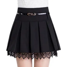 Модная Осенняя Женская юбка Женская высокая талия плиссированная юбка кружевная короткая юбка Юбки Женская S404