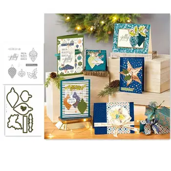 

CHRISTMAS GLEAMING Metal Cutting Dies and stamps DIY Scrapbooking Card Stencil Paper Craft Stamp Die Set 2020 New Dies