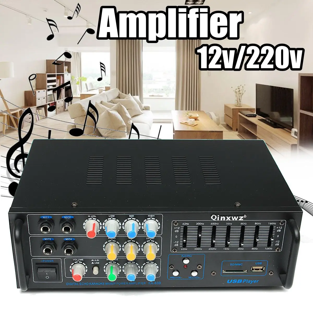 

1200w Home Amplifiers Audio bluetooth Amplifier Subwoofer Amplifier Home Theater Sound System Mini Amplifier Professional