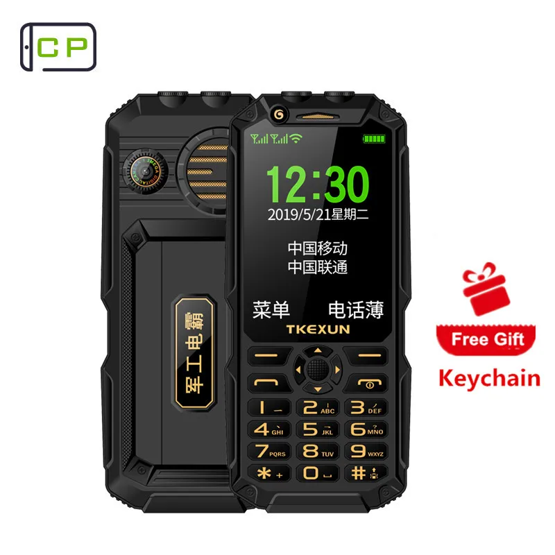 

TKEXUN Q8A Push-button Mobile Phone With Power Bank Analog Dual SIM Card 3.0" Flashlight Big Speaker Wifi cellular Telefone