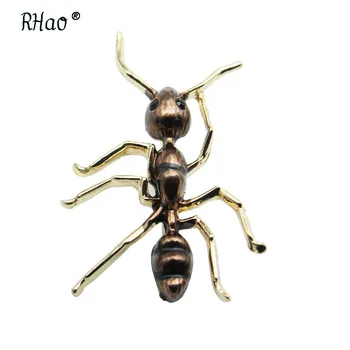 

RHao Men Black Coffee Enamel ant pins animal brooches for Women Coat jewelry accessories kids ant Clothes jewelry buckles gifts
