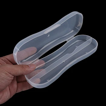 

2019 new Baby Portable Tableware double Box Storage Organizer Case Plastic Spoon Fork Travel Transparent