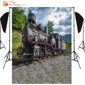 

LIFE MAGIC BOX Photographic Background Retro Train Farm Birthday Holiday Photo Video Backdrops